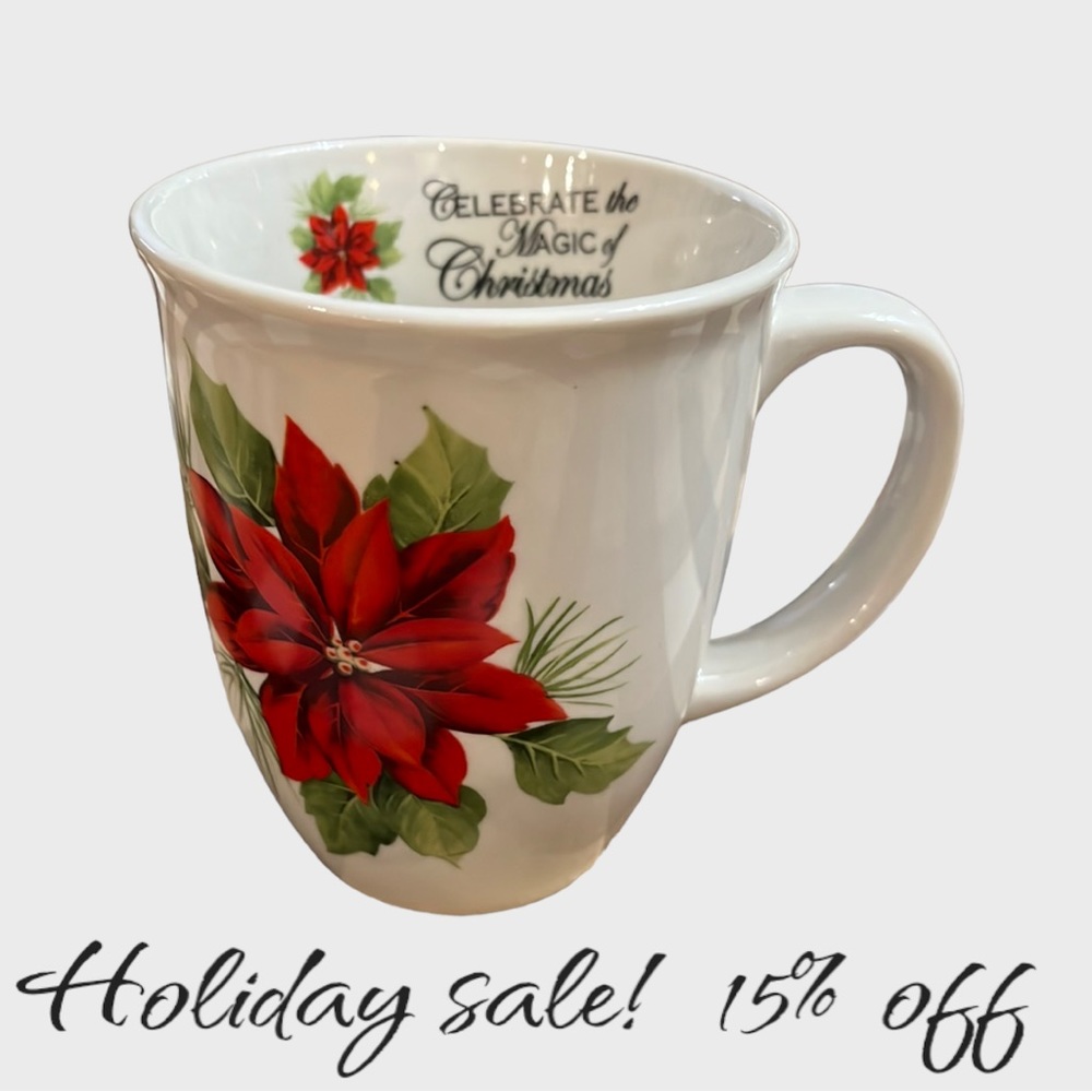 Lily Creek “Celebrate the Magic of Christmas” Poinsettia Mug